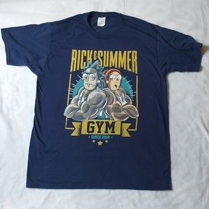 Navy Blue Rick & Summer Gym T-shirt Large NWOT